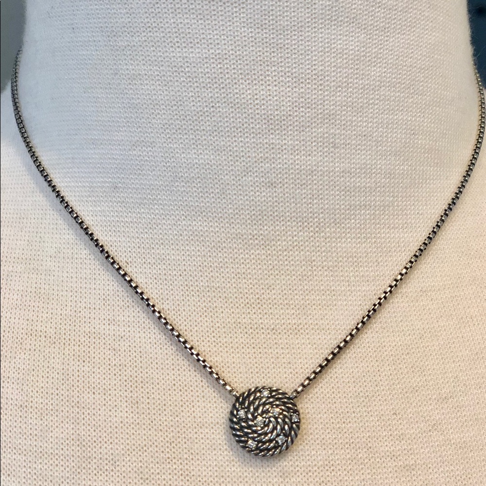 Sold David Yurman cable coil pendant w/diamonds - Picture 1 of 8